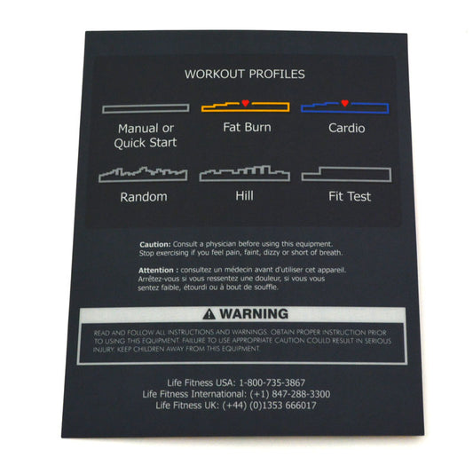Overlay (Only) Left Side, "Workout Profiles" Next Gen Treads