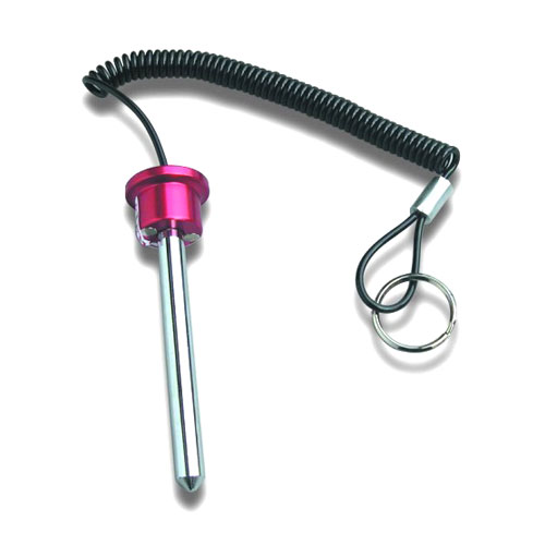 Pin, Weight, Red Magnetic, 3/8" w/Aluminum Knob and Lanyard, 4-1/4" L. [STPINP190-150]